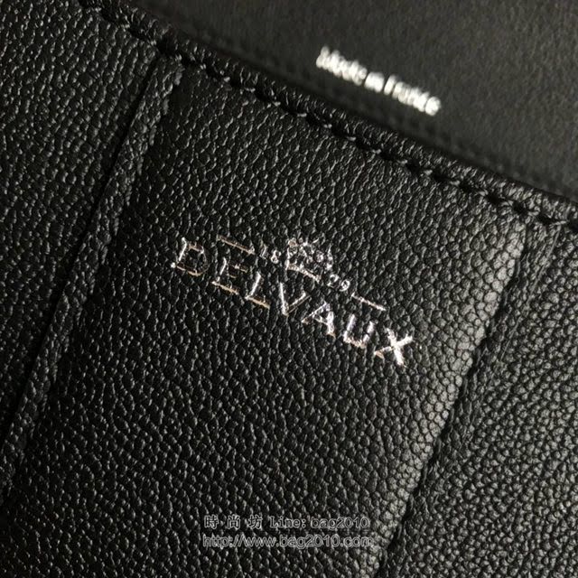 DELVAUX女包 2019春夏最新色 專櫃原廠皮 德爾沃女手提包 DV0028黑銀 中號 Delvaux單肩斜挎包  fcs1170
